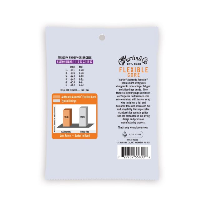 Authentic Acoustic Flexible Core Guitar Strings Phosphor Bronze - Image 2