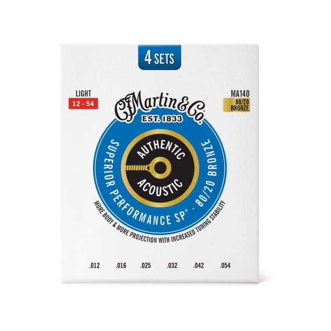 Authentic Acoustic SP® Guitar Strings 80/20 Bronze 4 Pack