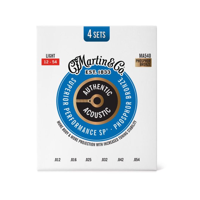 Authentic Acoustic SP® Guitar Strings Phosphor Bronze 4 Pack